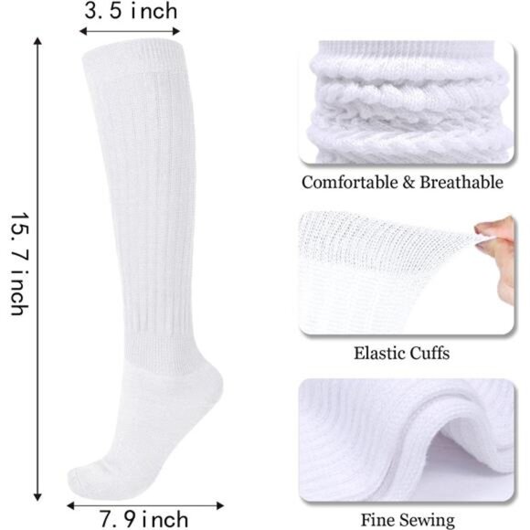 Womens Slouch Sock Scrunch Socks Soft Long Boot Socks for Women Stacked - Picture 4 of 8